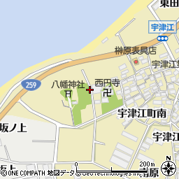 愛知県田原市宇津江町周辺の地図