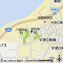 愛知県田原市宇津江町新居山周辺の地図