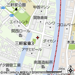 大阪市建設局難波島抽水所周辺の地図