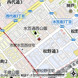 神戸水笠郵便局周辺の地図