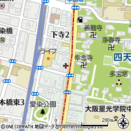 ビスタ四天王寺周辺の地図