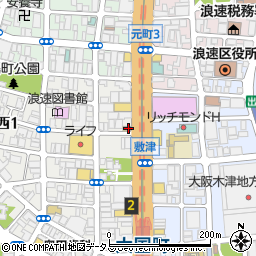 セブンイレブン大阪大国町駅北店周辺の地図