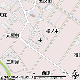 愛知県田原市野田町松ノ木周辺の地図