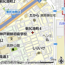 兵庫県神戸市長田区東尻池町周辺の地図
