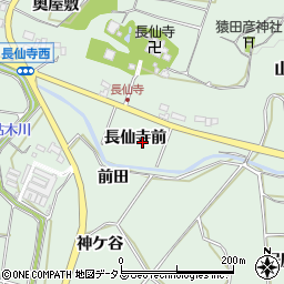 愛知県田原市六連町長仙寺前周辺の地図