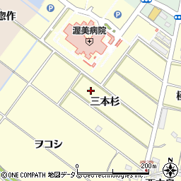 愛知県田原市神戸町三本杉周辺の地図