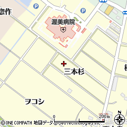 愛知県田原市神戸町（三本杉）周辺の地図