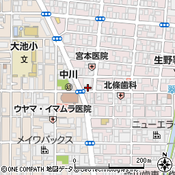 阪神調剤薬局　今里店周辺の地図