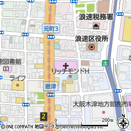 松屋大国町店周辺の地図