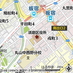 須磨区役所周辺の地図
