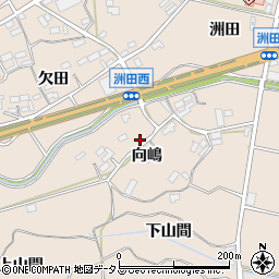 愛知県田原市加治町向嶋周辺の地図