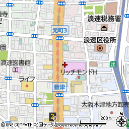 松屋 大国町店周辺の地図