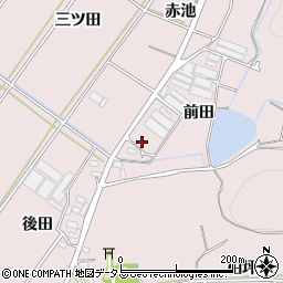 愛知県田原市野田町前田周辺の地図