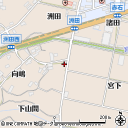 愛知県田原市加治町下山間1周辺の地図
