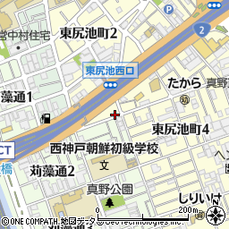 リパーク長田東尻池町３丁目駐車場周辺の地図