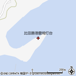 比田勝港雷埼灯台周辺の地図