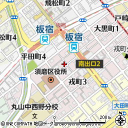 兵庫県神戸市須磨区大黒町周辺の地図