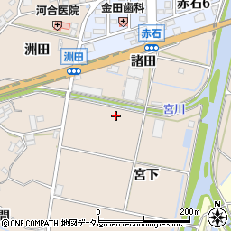 愛知県田原市加治町（宮下）周辺の地図