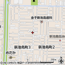 東大阪市新池島町2丁目6 仲村造園駐車場C周辺の地図