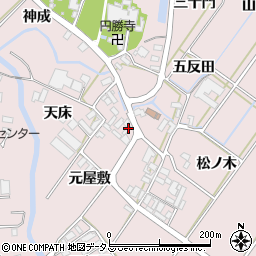 愛知県田原市野田町元屋敷周辺の地図