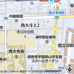 岡山市営　西大寺駅前自転車等駐車場周辺の地図