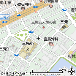 大阪府大阪市港区三先周辺の地図
