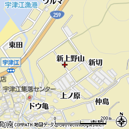 愛知県田原市宇津江町（新上野山）周辺の地図