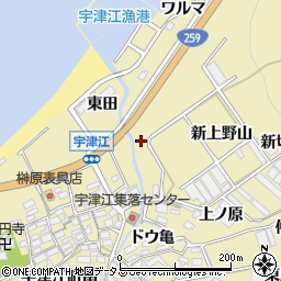 愛知県田原市宇津江町上野山周辺の地図