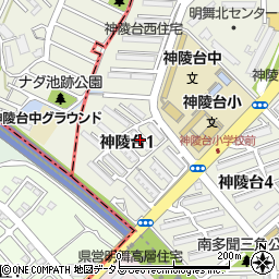 県営明舞北鉄筋団地１６号棟周辺の地図