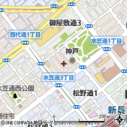 兵庫県神戸市長田区水笠通周辺の地図