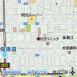 東大阪市役所　建設局土木工営所西分室周辺の地図