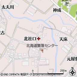 愛知県田原市野田町北社口周辺の地図