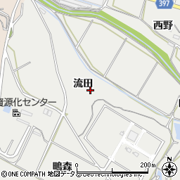 愛知県田原市相川町流田周辺の地図