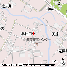愛知県田原市野田町（北社口）周辺の地図