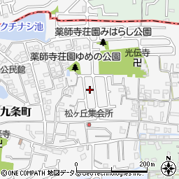 奈良県大和郡山市九条町周辺の地図