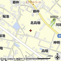 愛知県田原市神戸町高畑周辺の地図