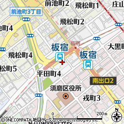 読売新聞社板宿地区販売店周辺の地図