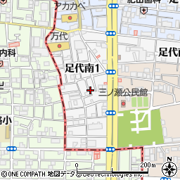 大阪府東大阪市足代南周辺の地図