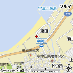 宇津江公衆トイレ周辺の地図