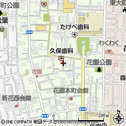 大阪府東大阪市花園本町周辺の地図