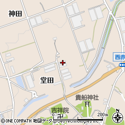 愛知県豊橋市西赤沢町堂田周辺の地図