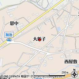愛知県田原市加治町大新子周辺の地図