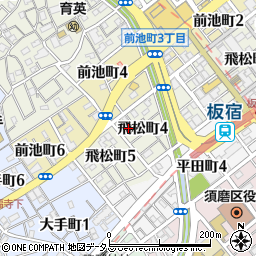 兵庫県神戸市須磨区飛松町4丁目周辺の地図