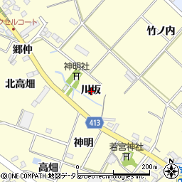 愛知県田原市神戸町川坂周辺の地図