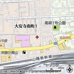 きずなヘルパーステーション大安寺周辺の地図