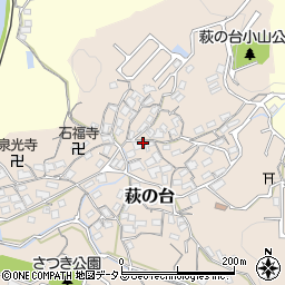 奈良県生駒市萩の台周辺の地図