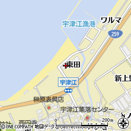 宇津江荘周辺の地図