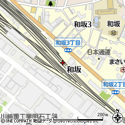 兵庫県明石市和坂周辺の地図