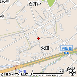 愛知県田原市加治町（欠田）周辺の地図