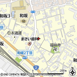 兵庫県明石市和坂周辺の地図